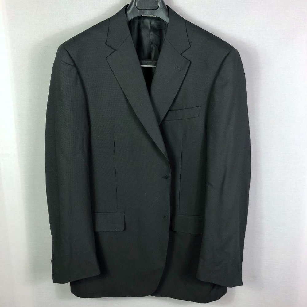 Canali Black Notch Lapel Travel Water Resistant Suit Jackets
